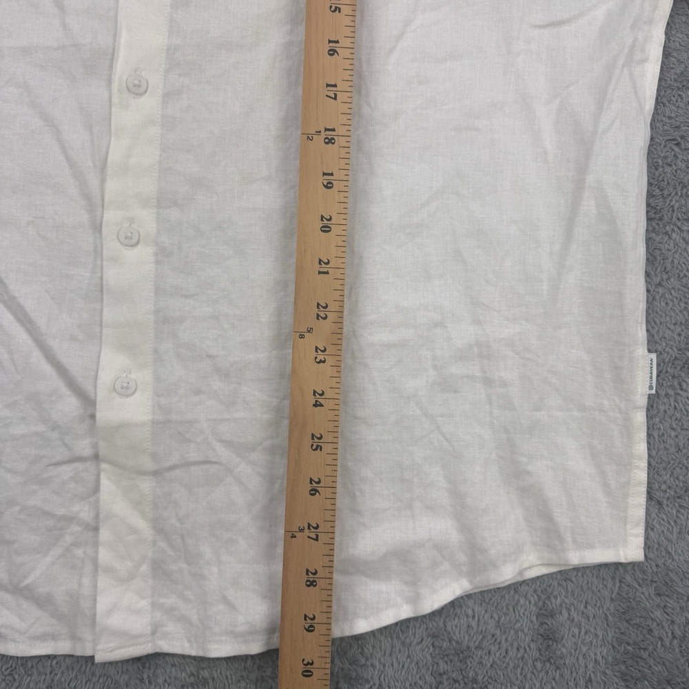 Cubavera Linen Shirt Men XL White Short Sleeve Button Front NWT - Picture 6 of 8